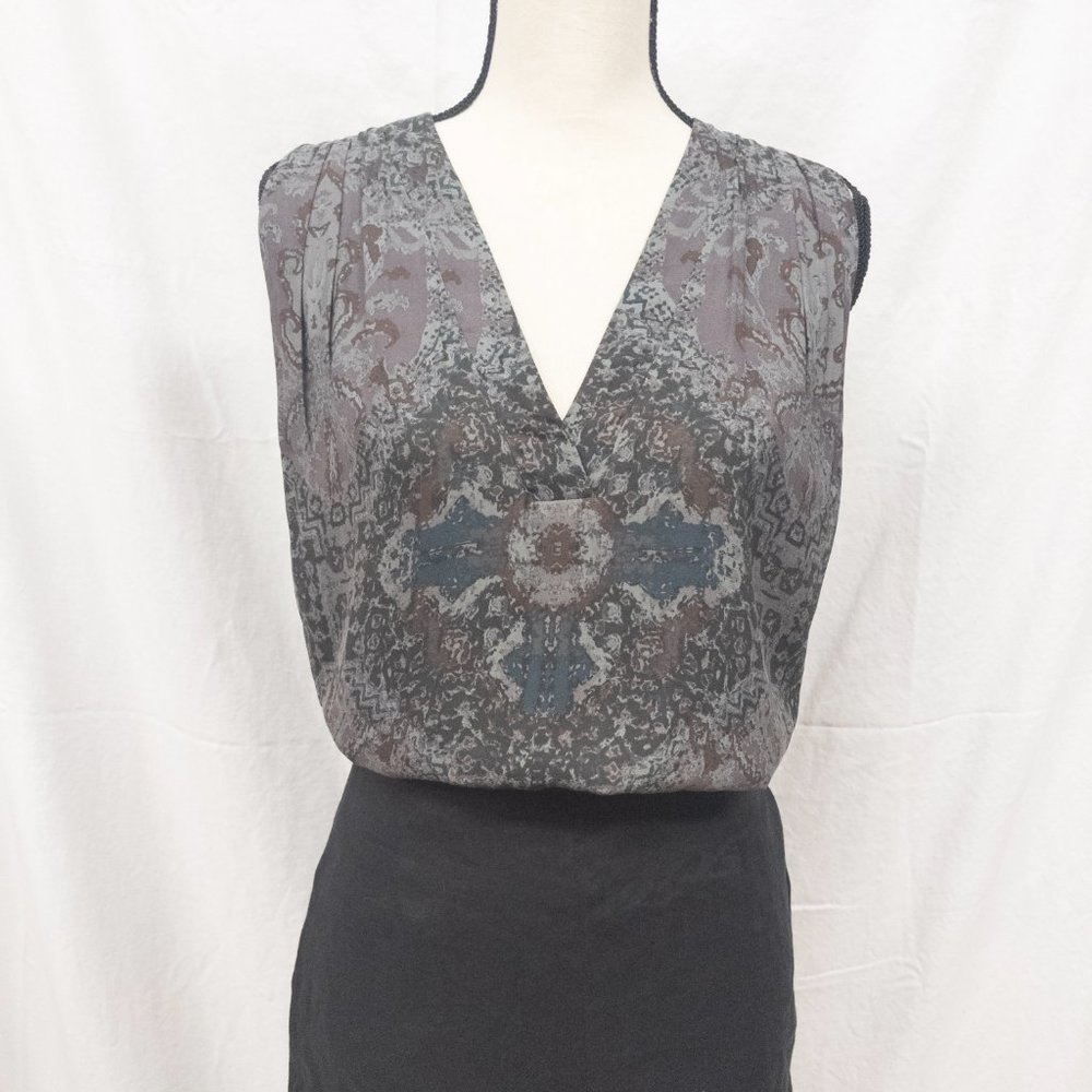 Free People Purple Sleeveless Floral Printed Front-Cropped Layered Flowy…